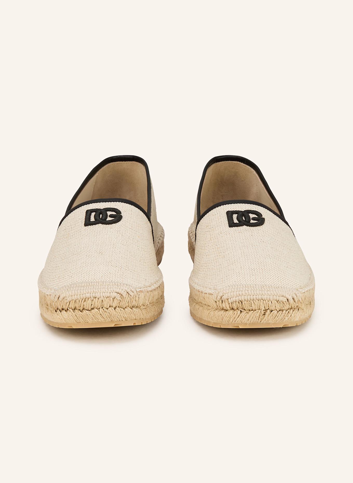 DOLCE & GABBANA Espadrilky: KRÉMOVÁ/ ČERNÁ