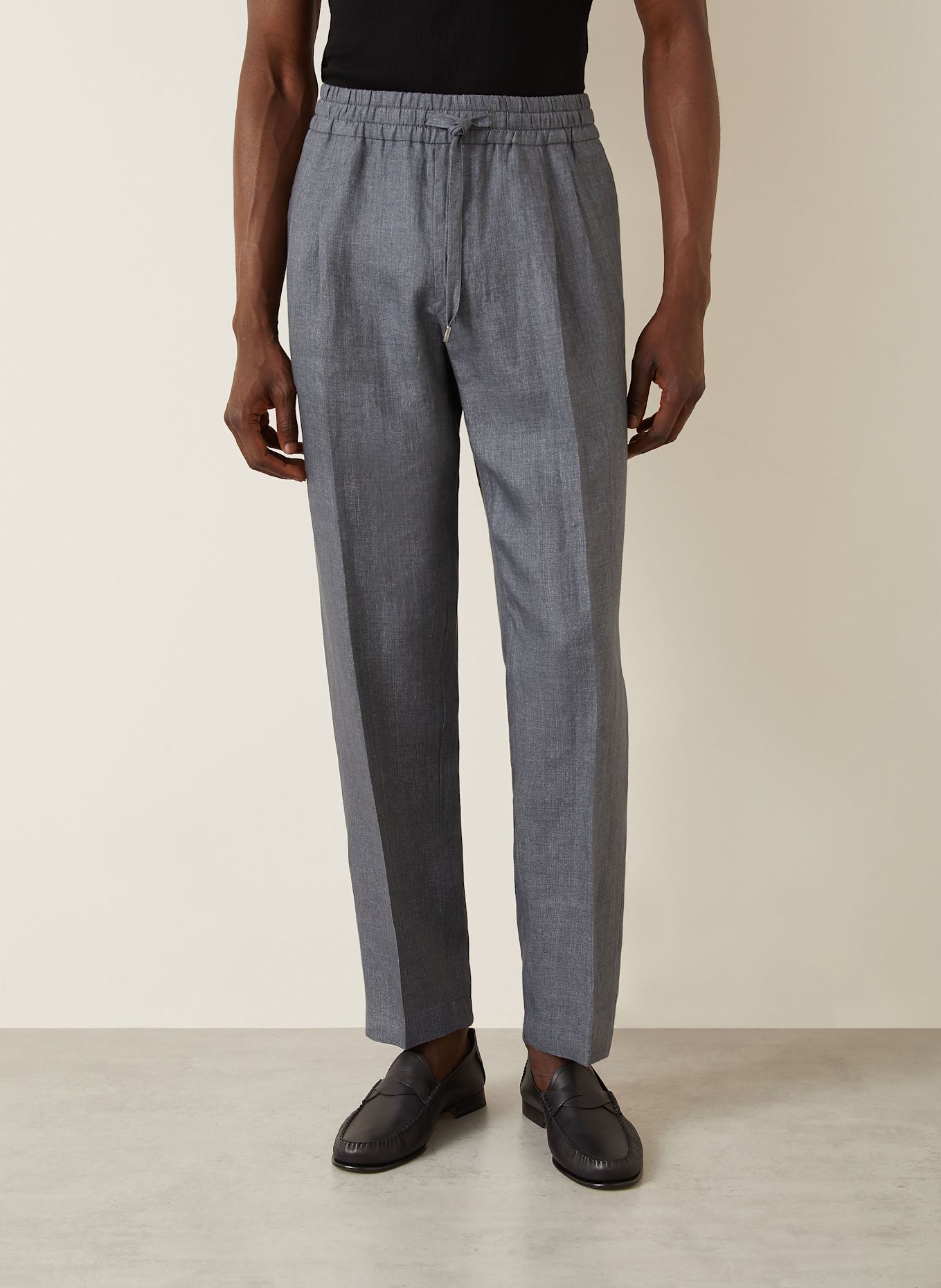 DOLCE & GABBANA Anzughose Regular Fit aus Leinen: DUNKELGRAU