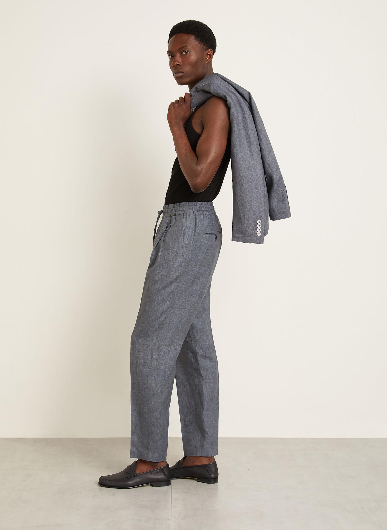 DOLCE & GABBANA Anzughose Regular Fit aus Leinen: DUNKELGRAU