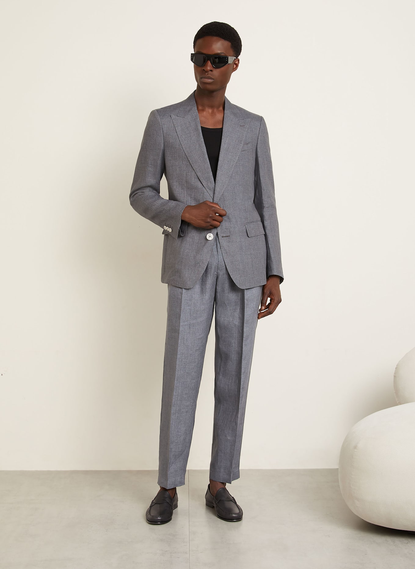 DOLCE & GABBANA Anzugsakko Extra Slim Fit aus Leinen: N0701 GRIGIO CHIARO 7