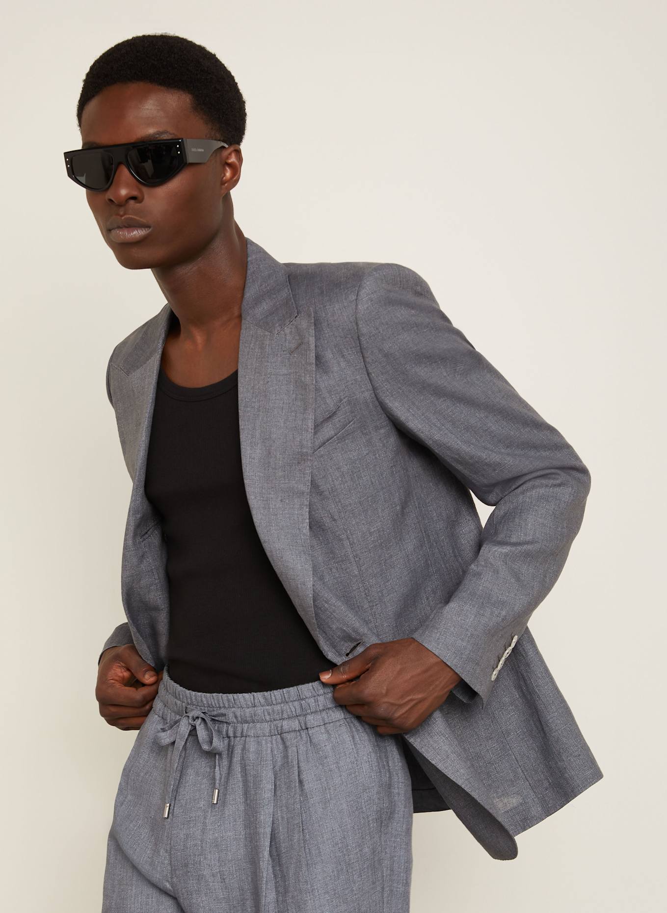 DOLCE & GABBANA Anzugsakko Extra Slim Fit aus Leinen: N0701 GRIGIO CHIARO 7