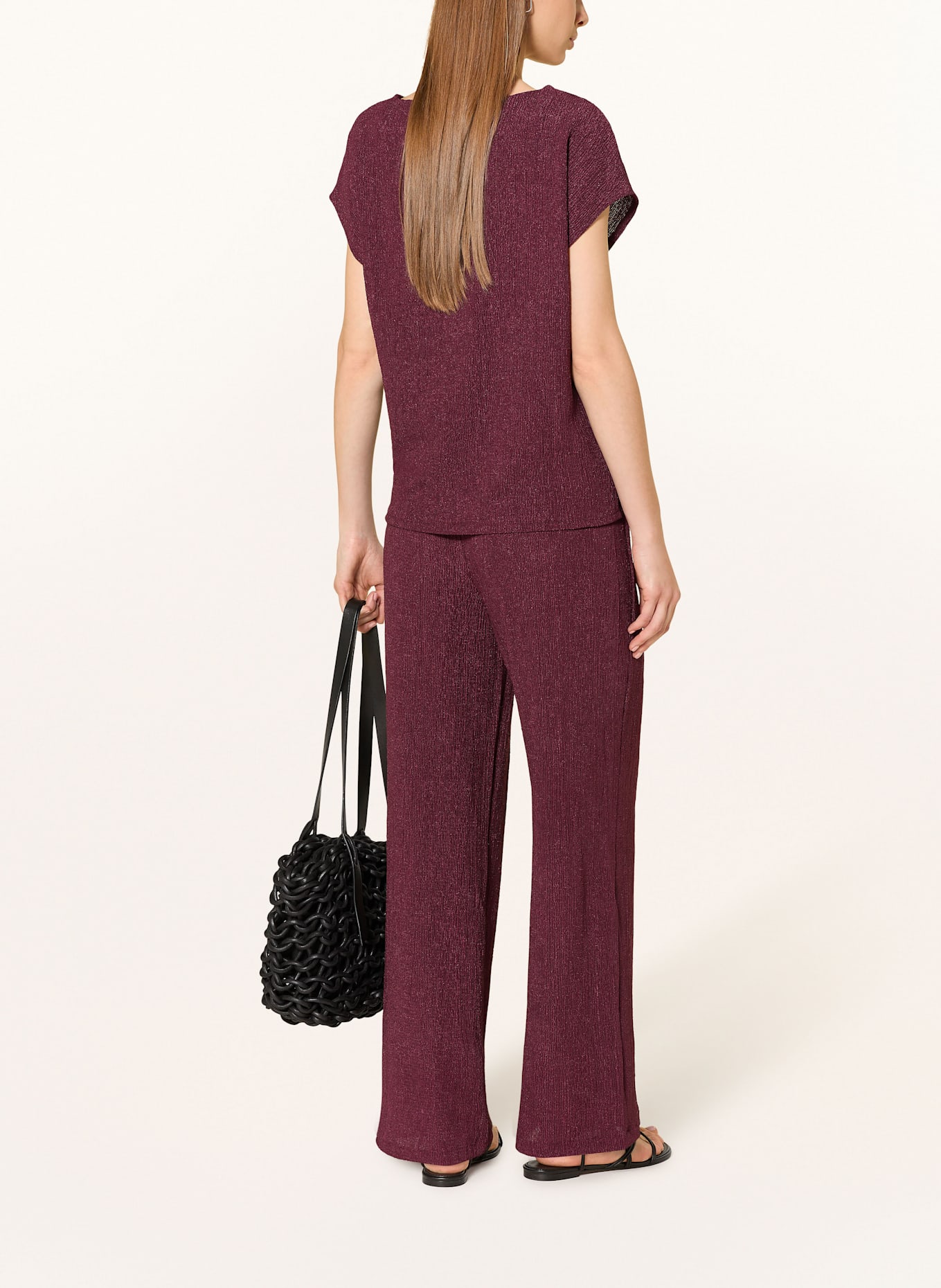 CARTOON Wide leg trousers: DARK RED