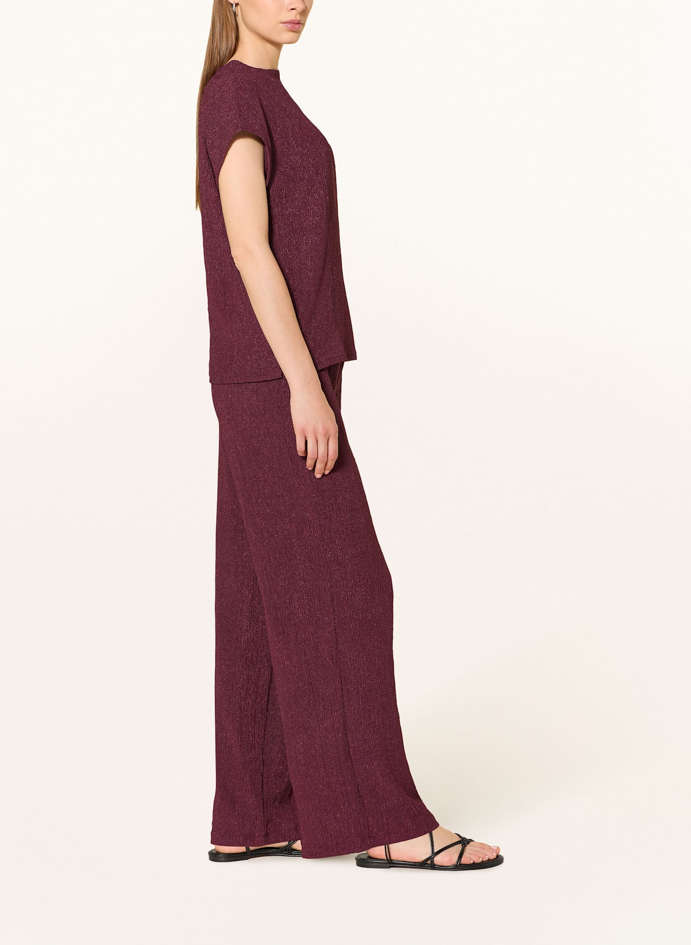 CARTOON Wide leg trousers: DARK RED