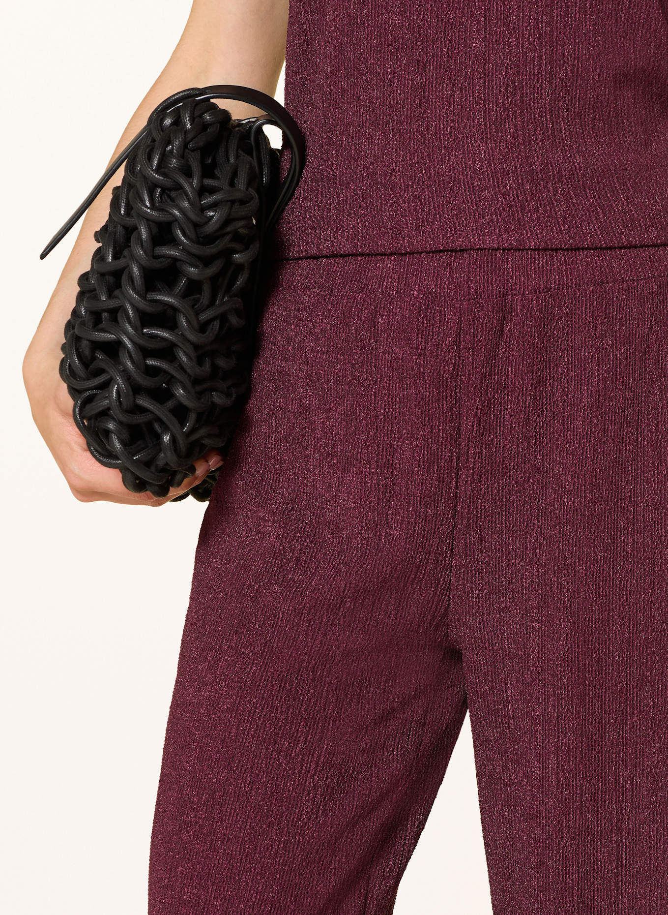 CARTOON Wide leg trousers: DARK RED