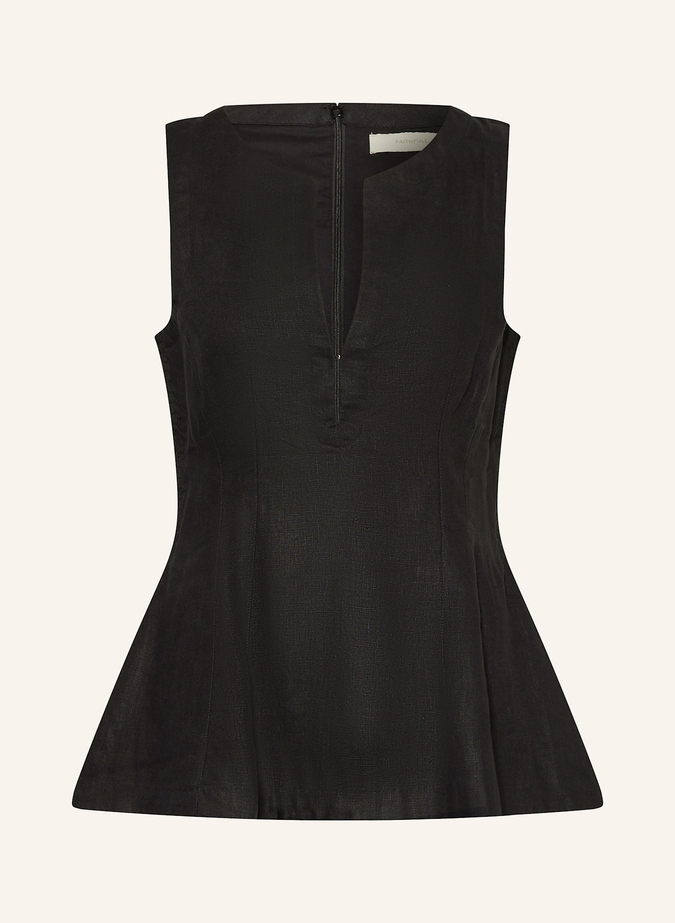 FAITHFULL THE BRAND Leinentop MELIA: SCHWARZ