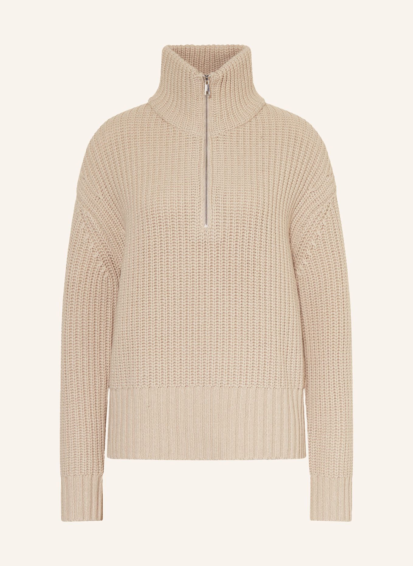 MRS & HUGS Half-zip sweater: CREAM
