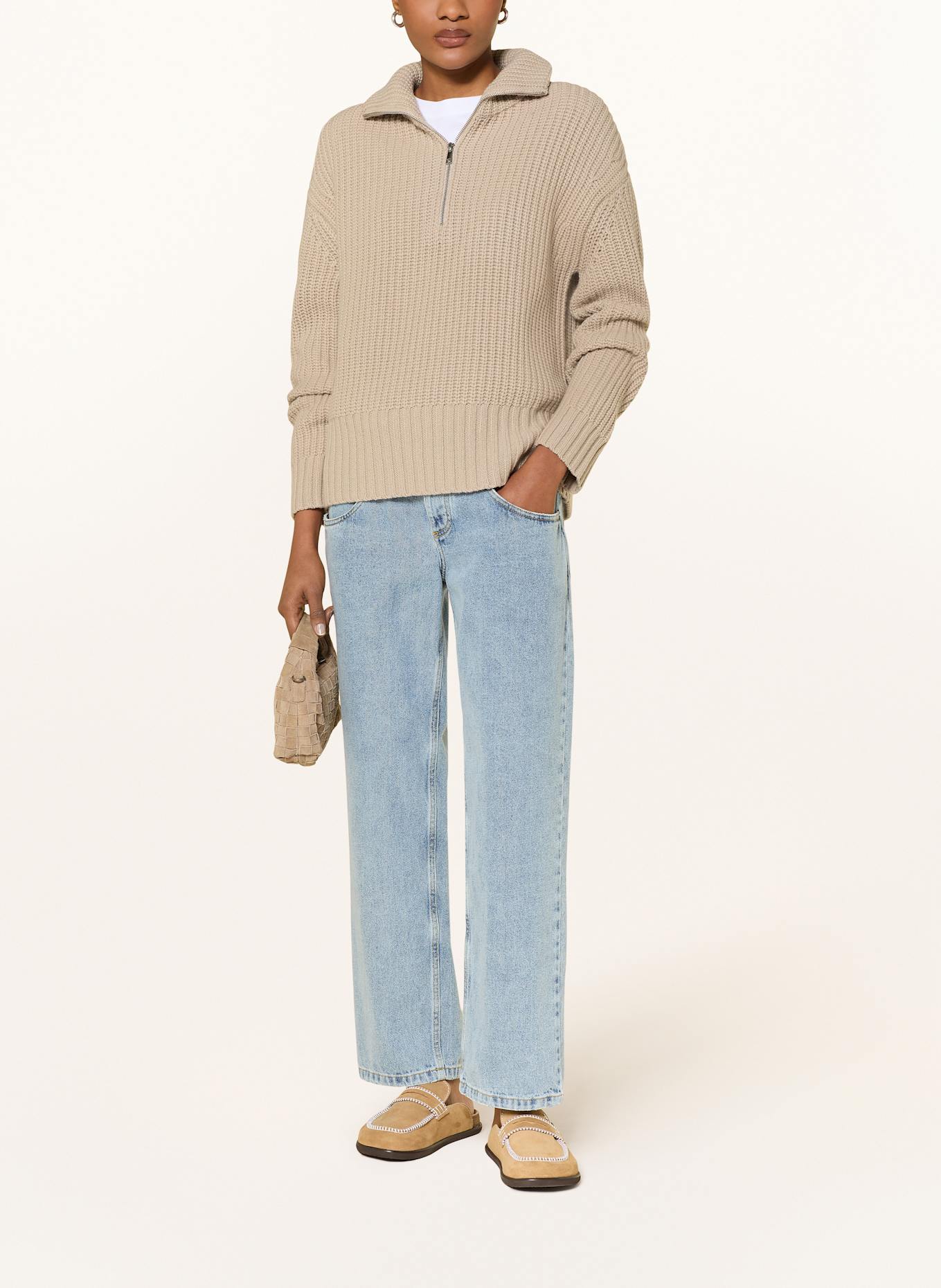 MRS & HUGS Half-zip sweater: CREAM