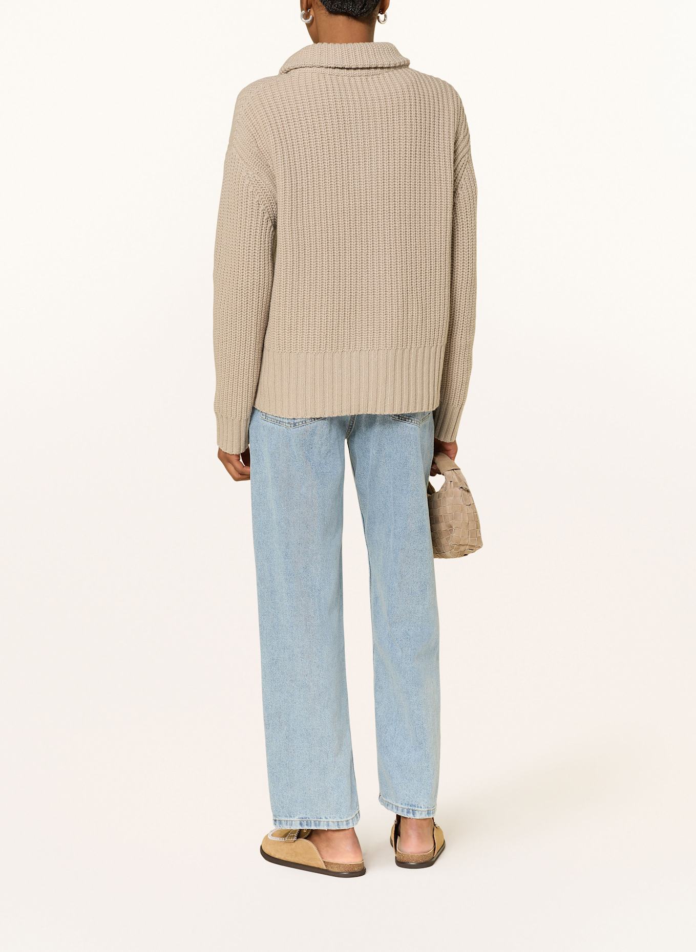 MRS & HUGS Half-zip sweater: CREAM