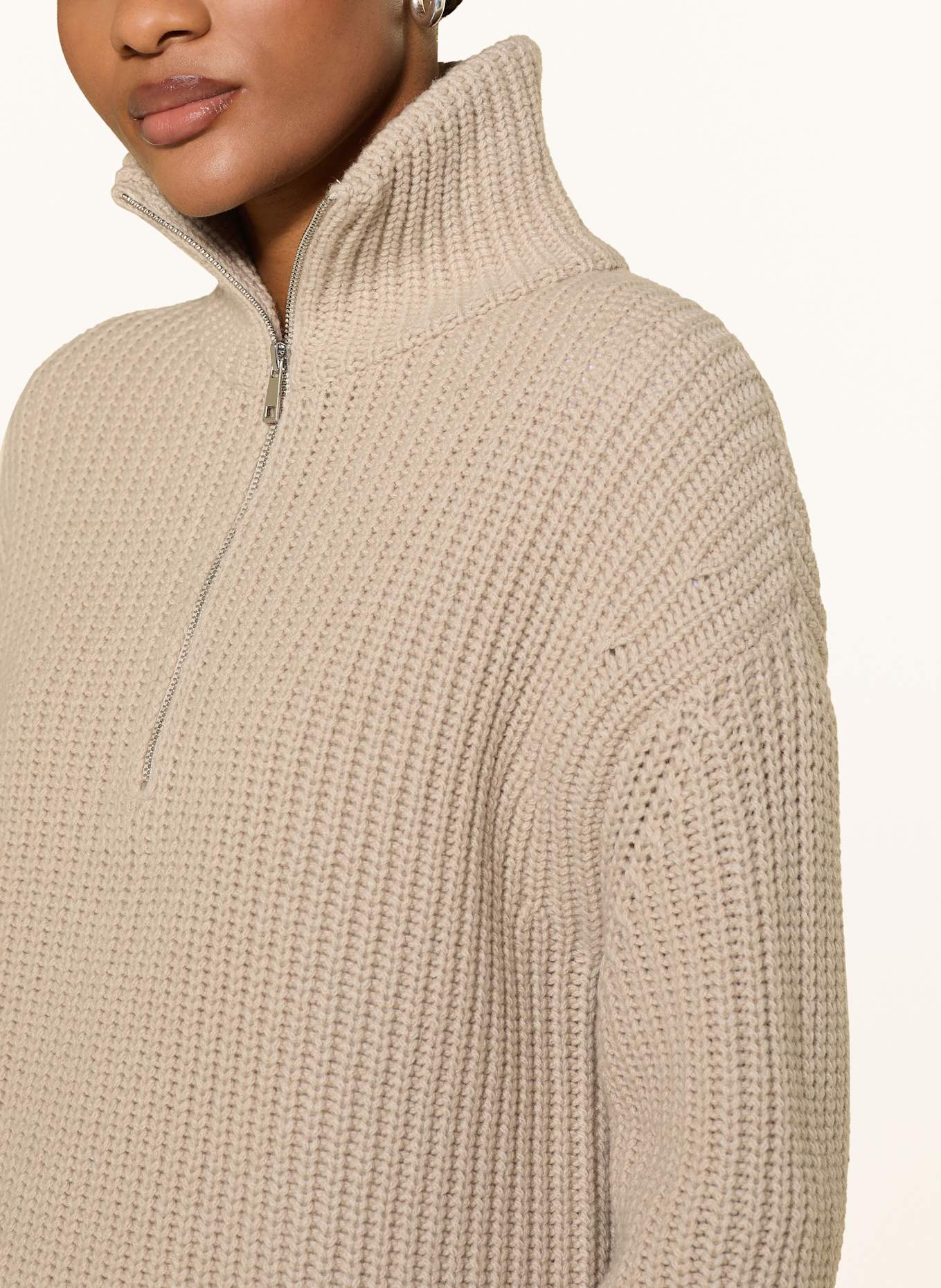 MRS & HUGS Half-zip sweater: CREAM