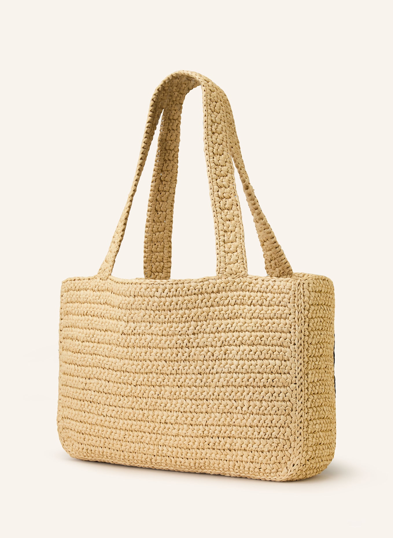 VALENTINO GARAVANI Shopper VIVA SUPERSTAR CROCHET MEDIUM: BEIGE/ SCHWARZ