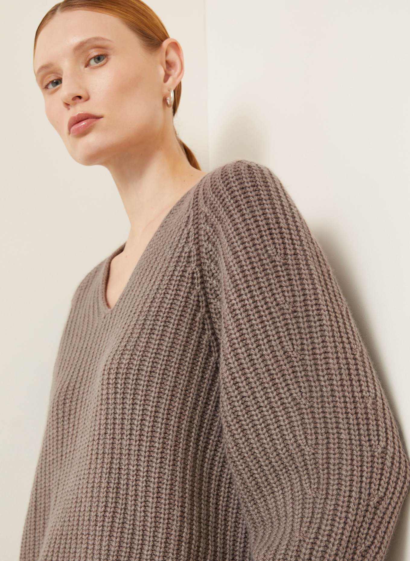 IRIS von ARNIM Cashmere-Pullover FALLOU mit 3/4-Arm: TAUPE