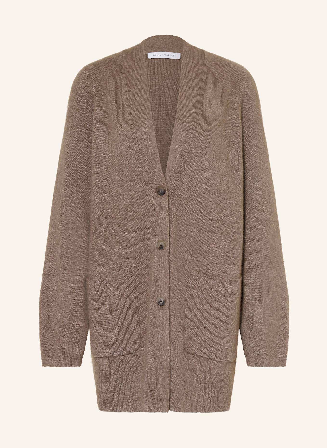 IRIS von ARNIM Kardigan RIAN z kaszmiru: SZAROBRĄZOWY