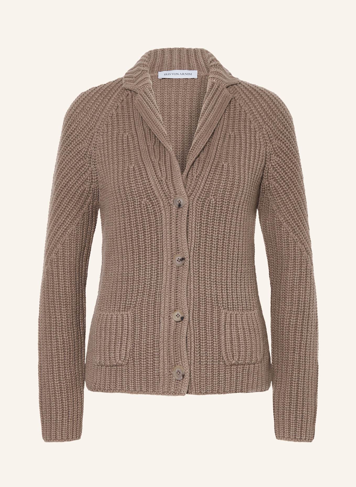 IRIS von ARNIM Strickjacke GWENDOLYN aus Cashmere: TAUPE