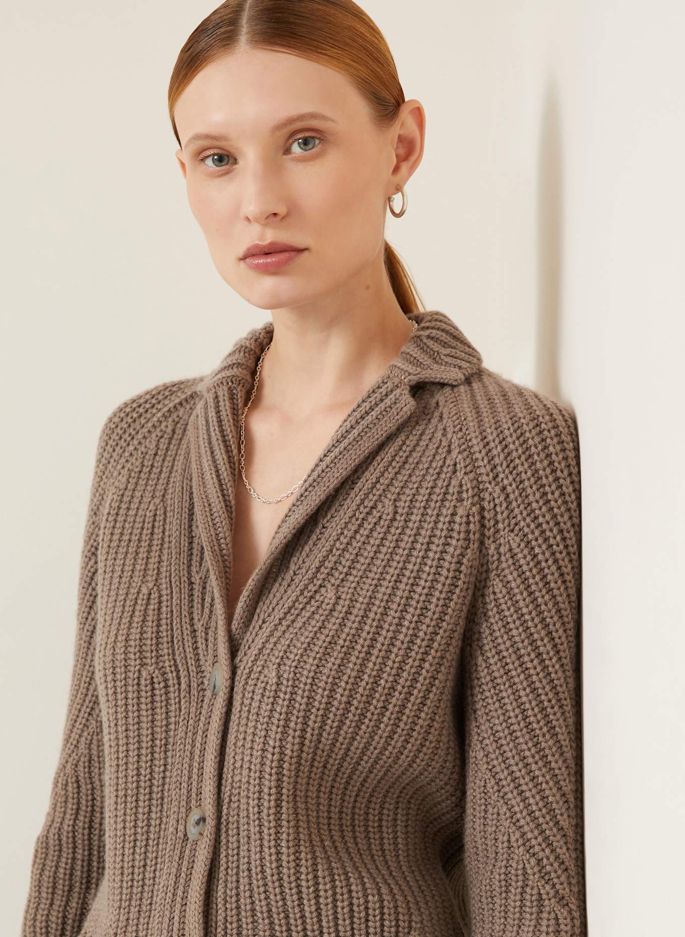 IRIS von ARNIM Strickjacke GWENDOLYN aus Cashmere: TAUPE