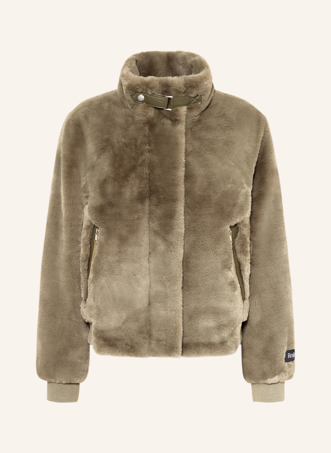 RINO & PELLE Kunstpelz-Blouson AMBRA: GRÜN