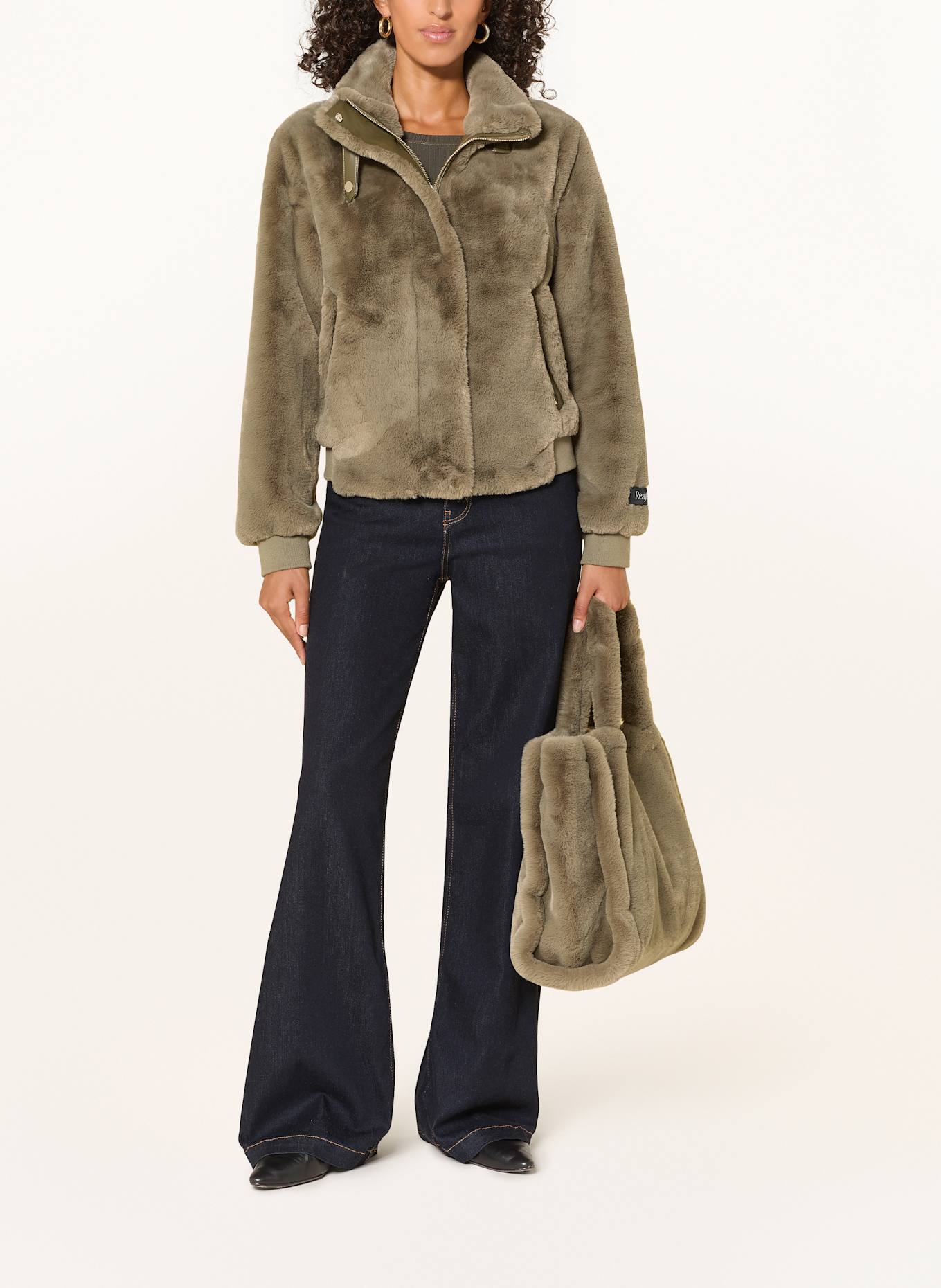 RINO & PELLE Kunstpelz-Blouson AMBRA: GRÜN