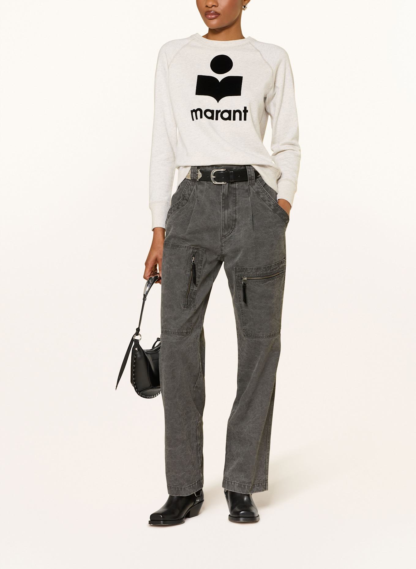 MARANT ÉTOILE Sweatshirt: ECRU/ SCHWARZ