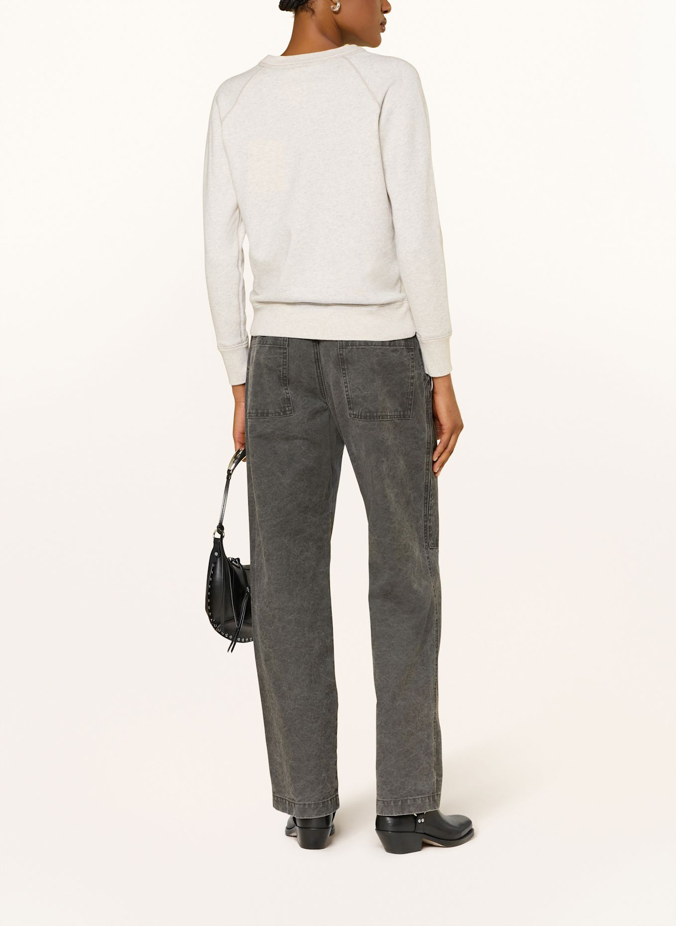 MARANT ÉTOILE Sweatshirt: ECRU/ SCHWARZ
