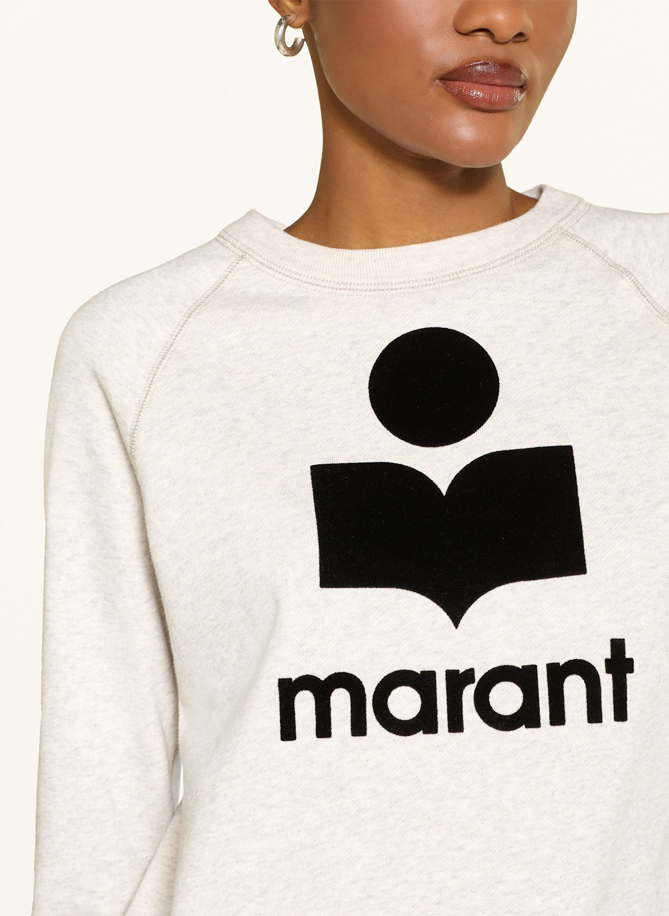 MARANT ÉTOILE Sweatshirt: ECRU/ SCHWARZ