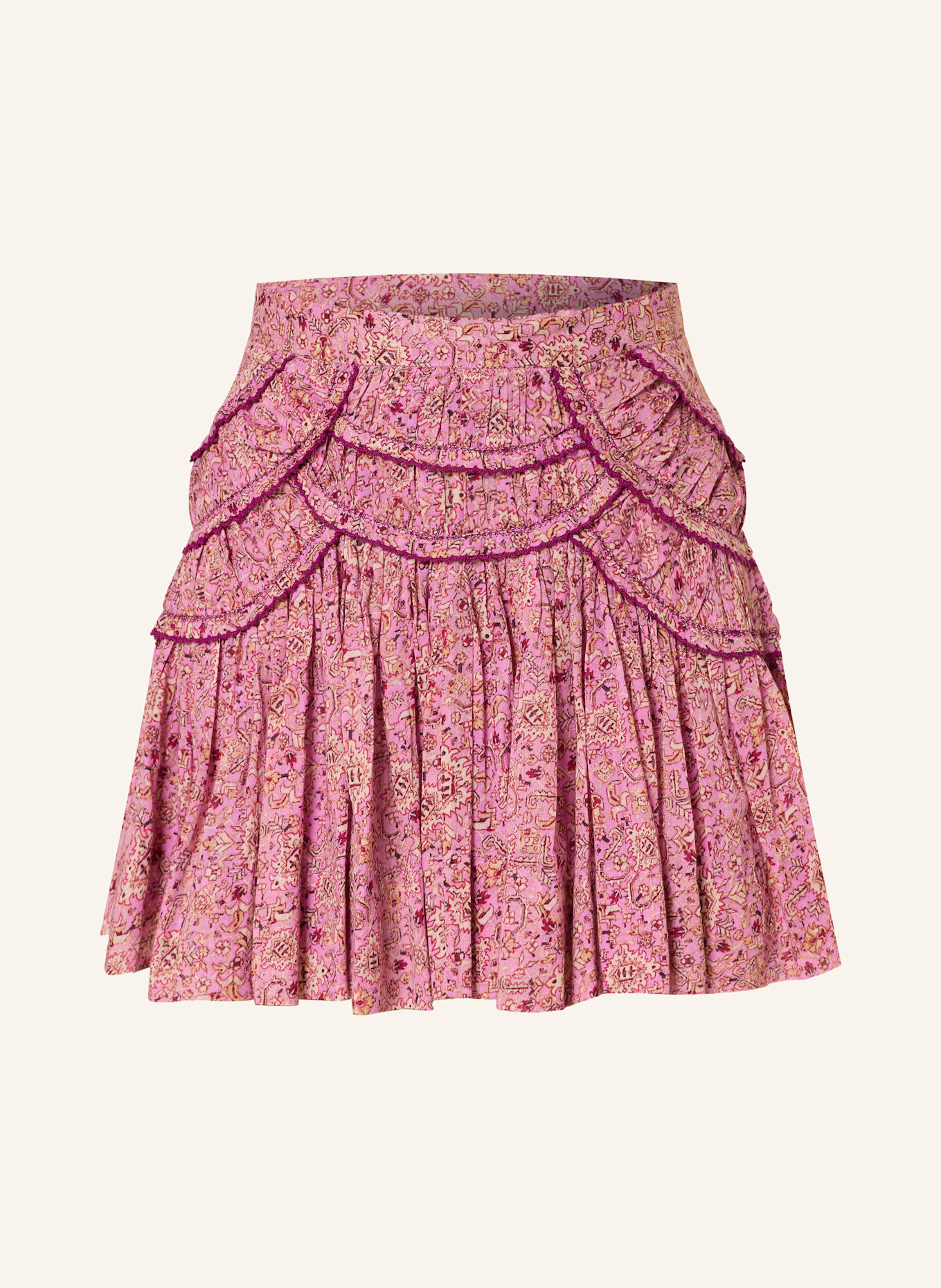 MARANT ÉTOILE Rock CEOLA mit Rüschen: PINK / HELLBRAUN / FUCHSIA