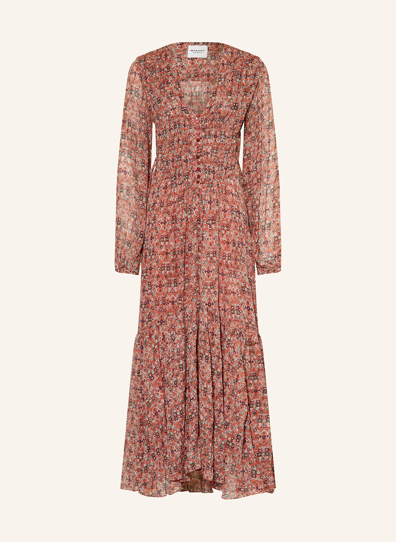 MARANT ÉTOILE Kleid BRIANE: LACHS / SCHWARZ / LILA