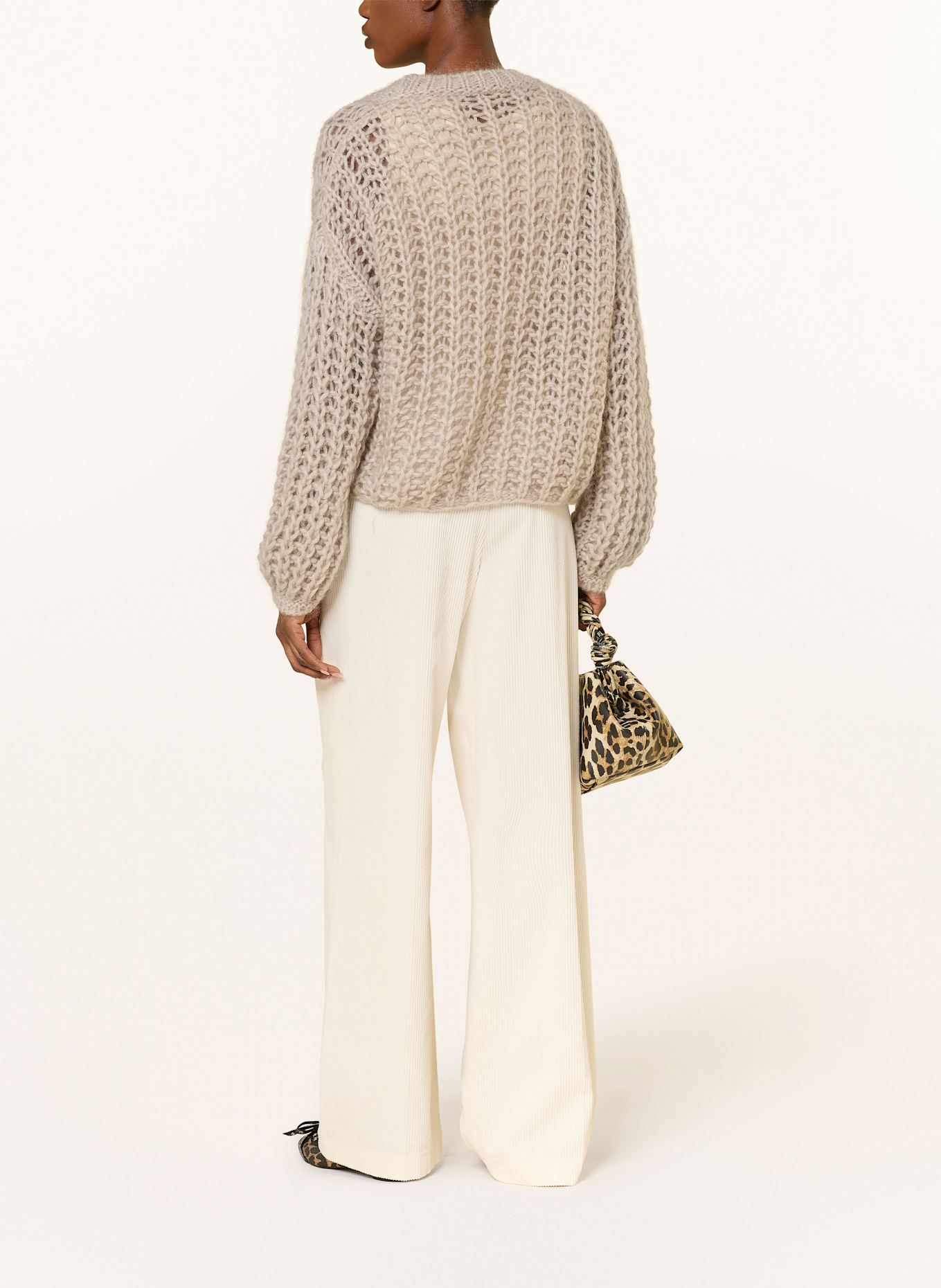 MRS & HUGS Strickjacke mit Mohair: TAUPE