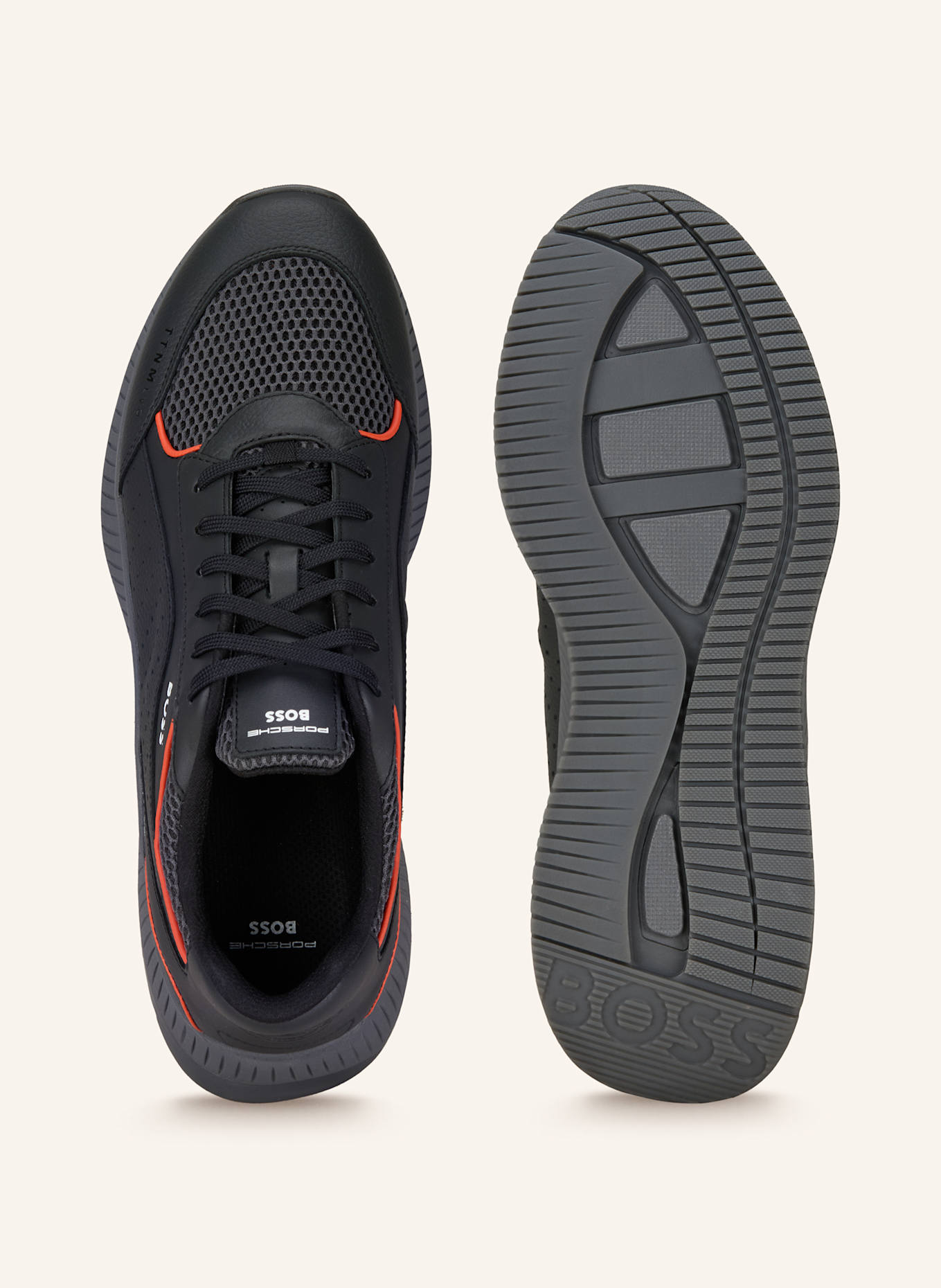 BOSS Sneaker TTNM EVO: DUNKELGRAU/ ORANGE