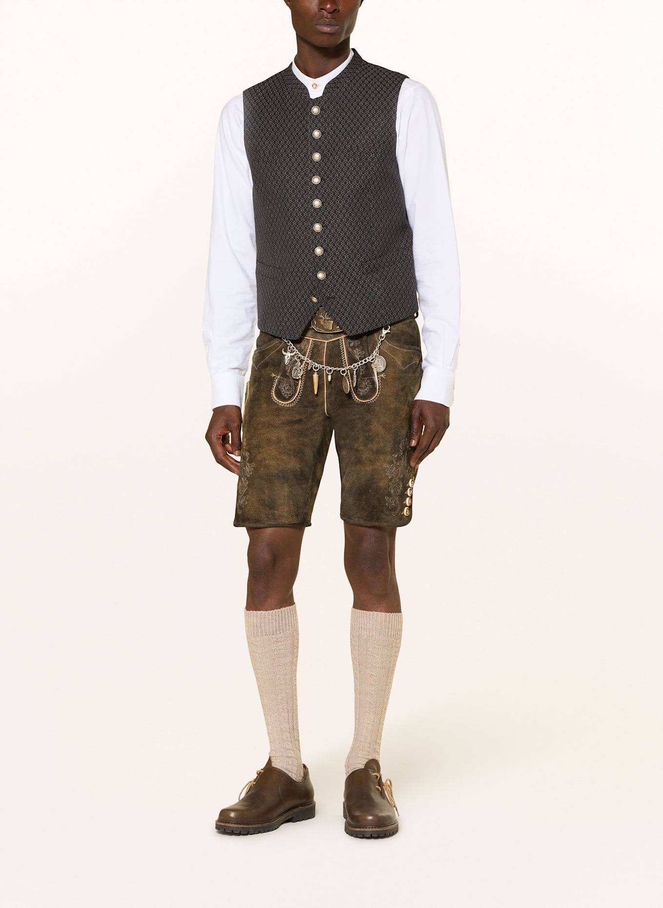 Grasegger Traditional vest RUDI Slim Fit 5: DARK GRAY