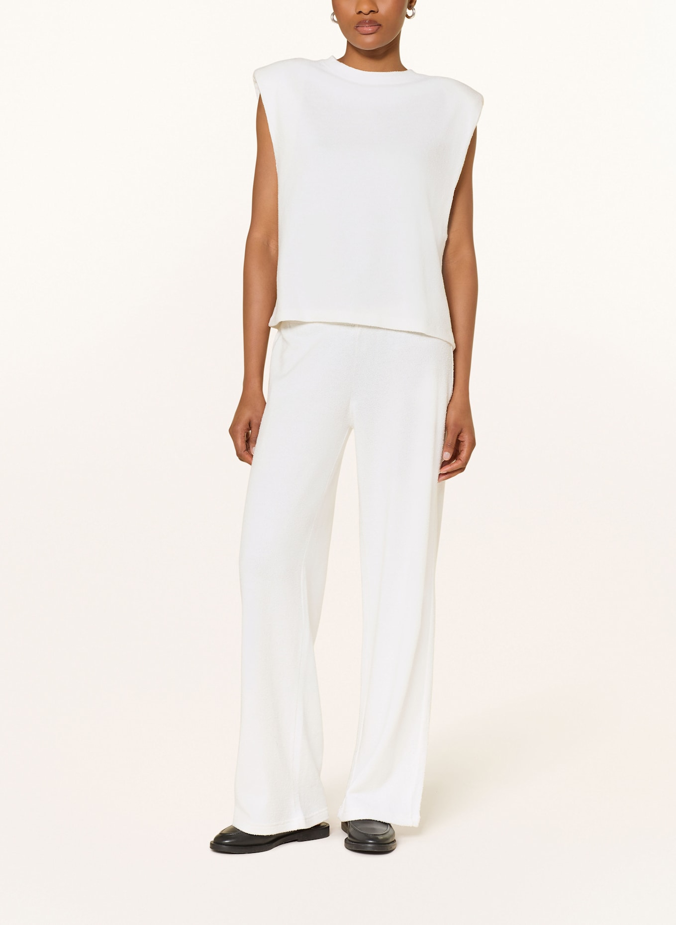 black palms Bouclé-Stricktop BINI: CREME