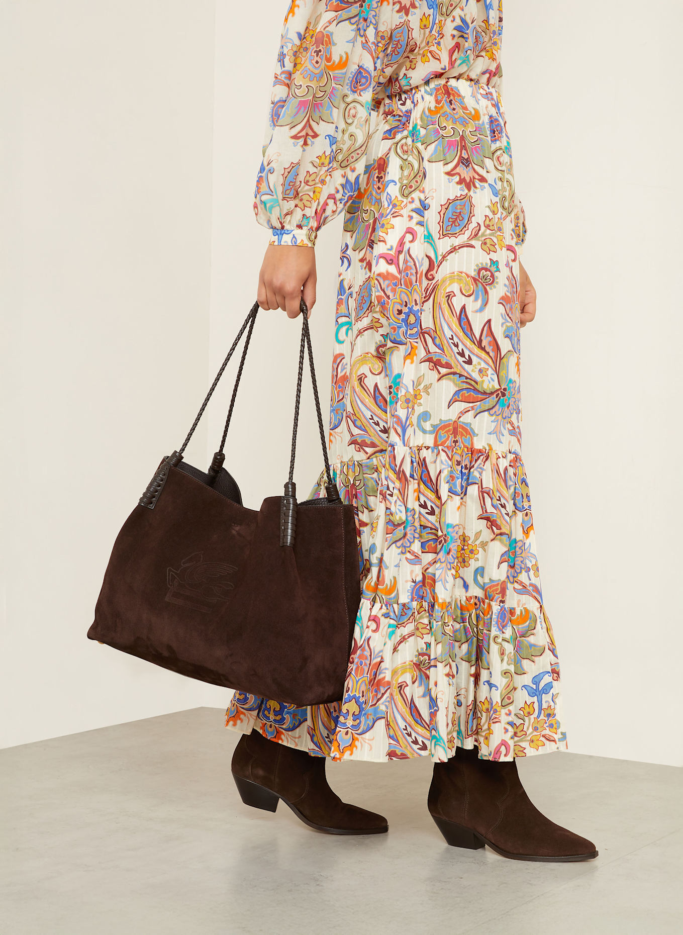 ETRO Schultertasche LIBRA mit Pouch: DUNKELBRAUN