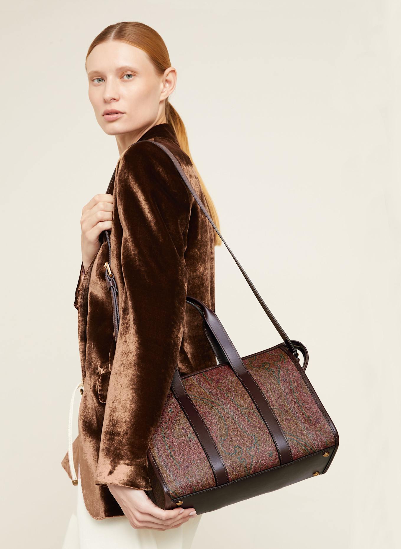 ETRO Torebka MEDIUM: CIEMNOCZERWONY / CIEMNOBRĄZOWY