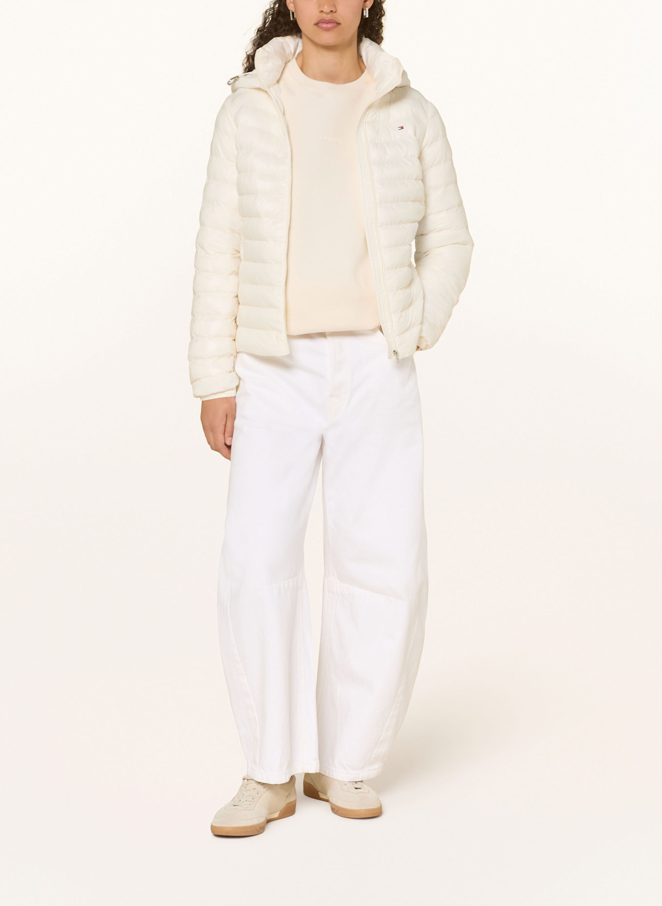 TOMMY HILFIGER Steppjacke mit abnehmbarer Kapuze: WEISS