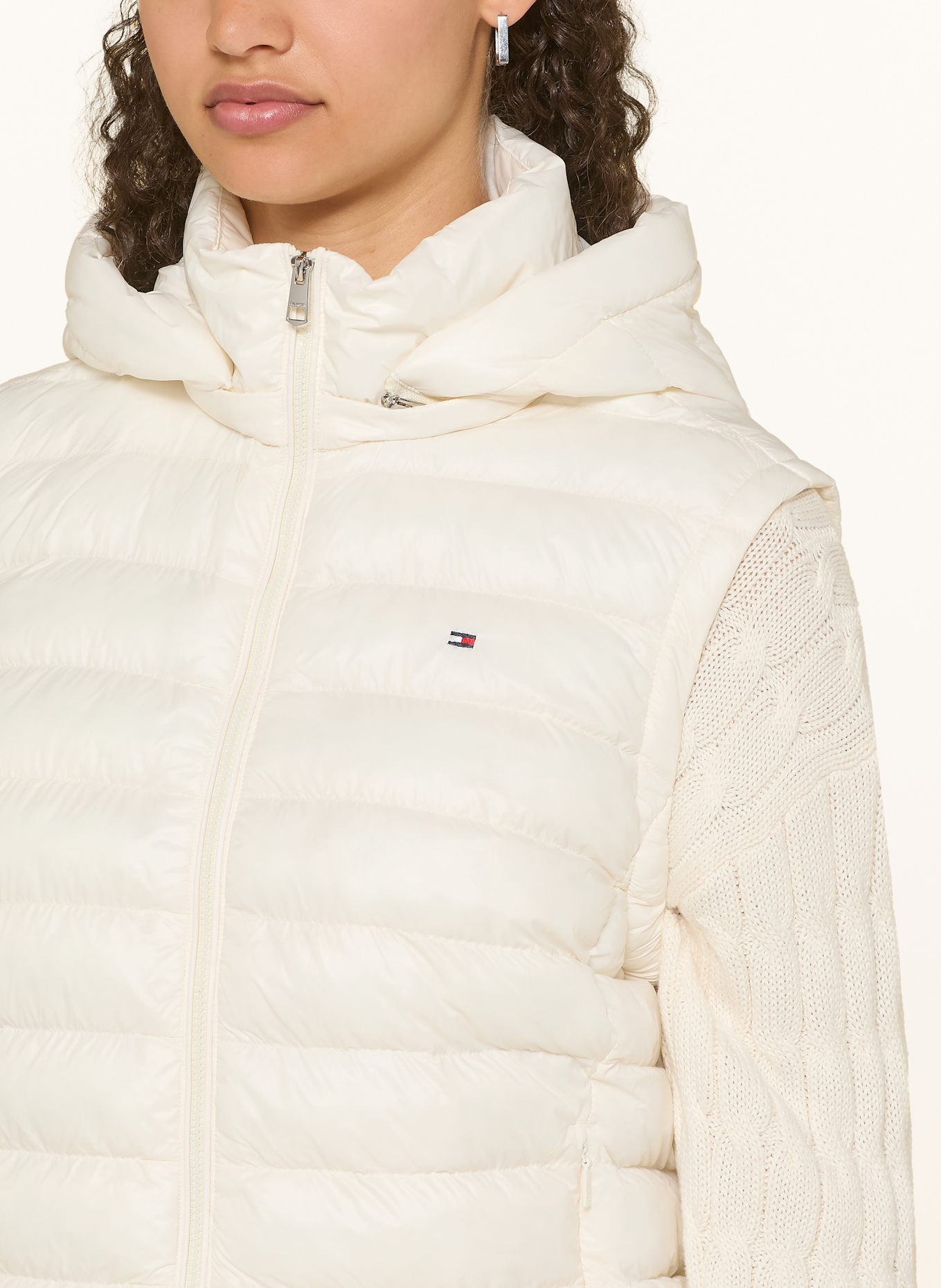 TOMMY HILFIGER Steppweste mit abnehmbarer Kapuze: ECRU