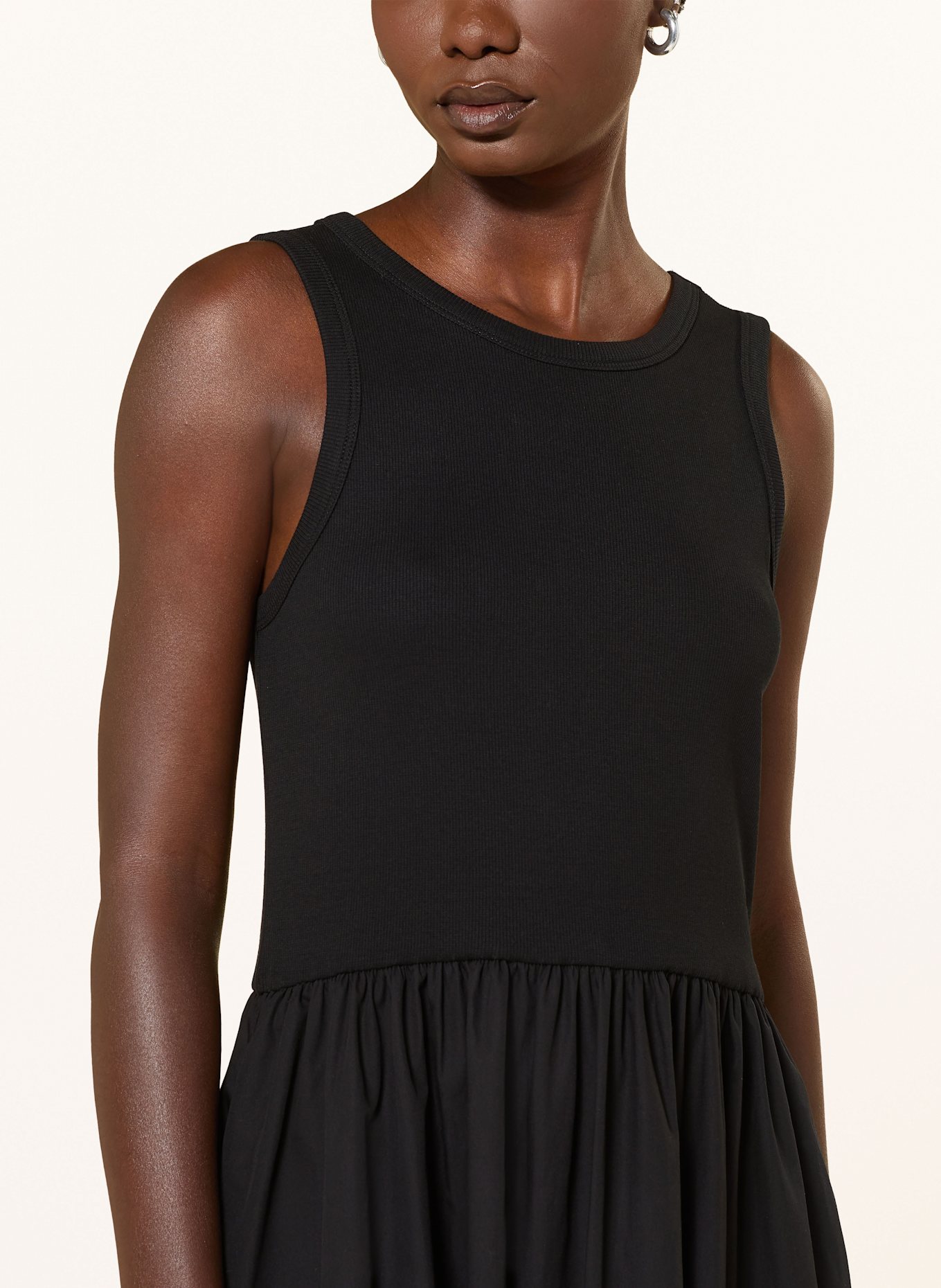 MRS & HUGS dress Azul in mixed materials: BLACK
