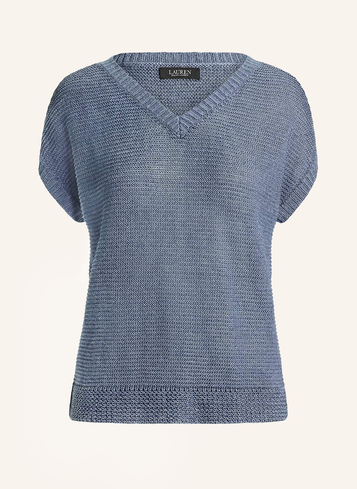 LAUREN RALPH LAUREN Strickshirt mit Leinen: DUNKELBLAU