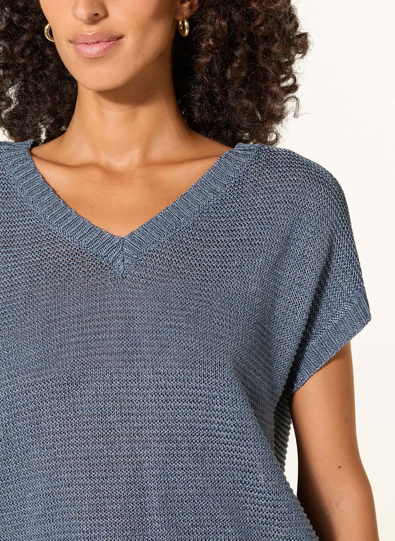 LAUREN RALPH LAUREN Strickshirt mit Leinen: DUNKELBLAU