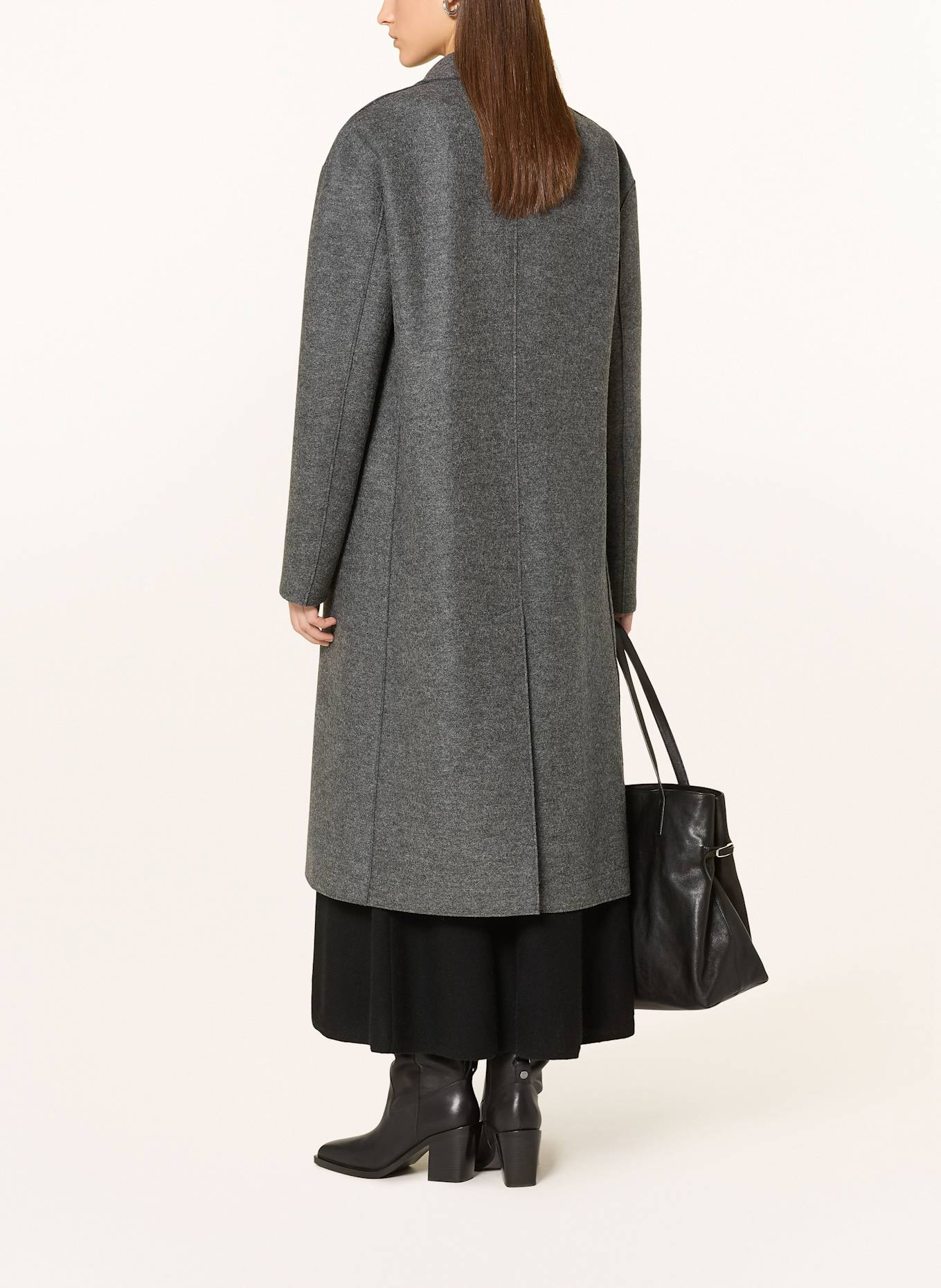 HARRIS WHARF LONDON Vlněný kabát: ŠEDÁ