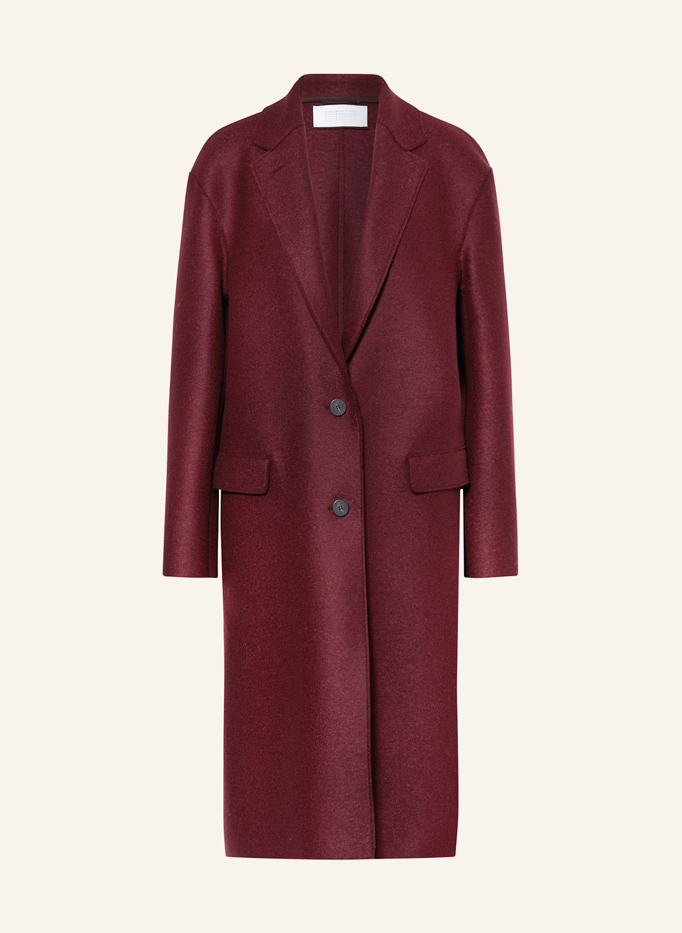 HARRIS WHARF LONDON Vlněný kabát: TMAVĚ ČERVENÁ