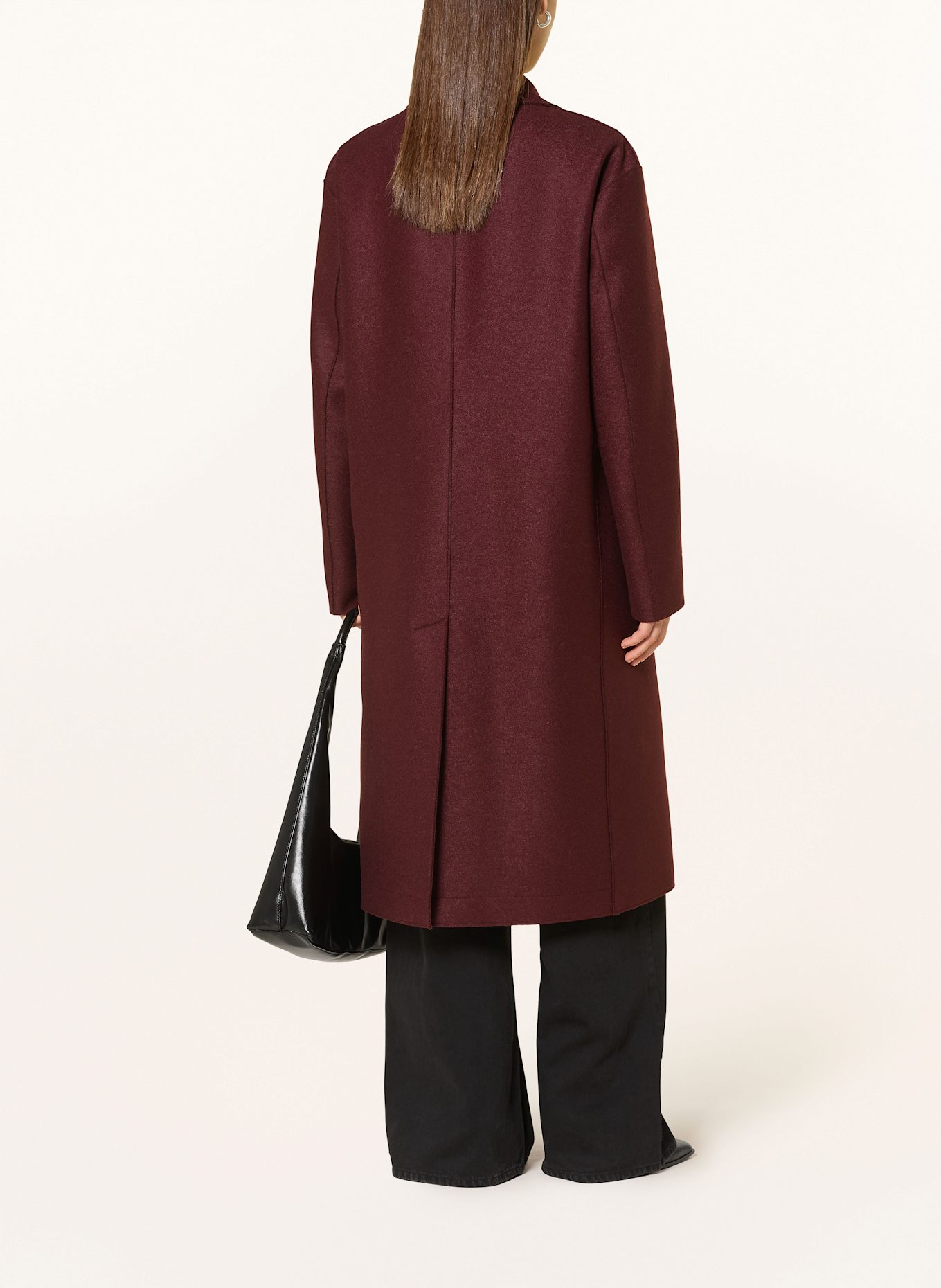 HARRIS WHARF LONDON Vlněný kabát: TMAVĚ ČERVENÁ