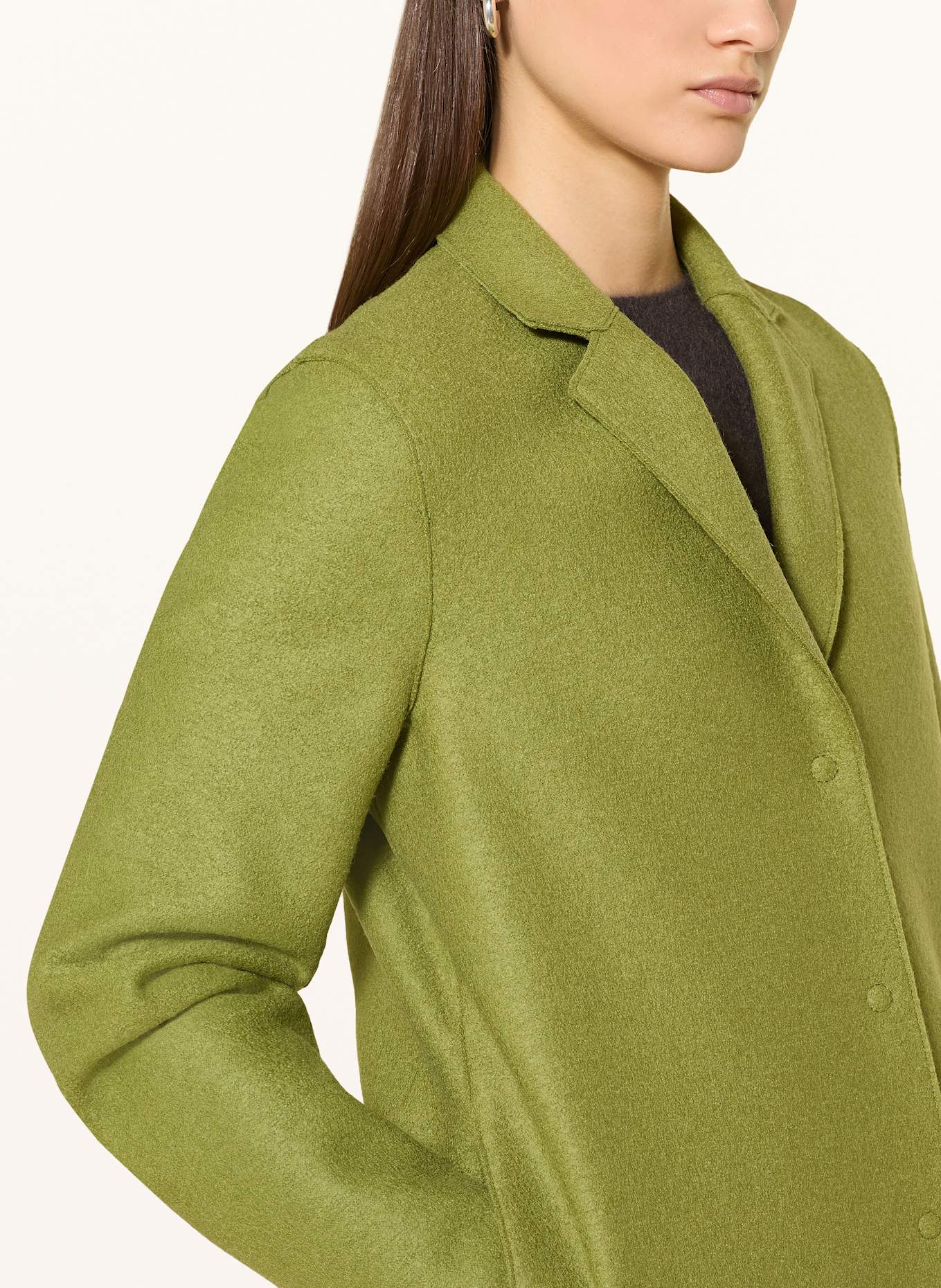 HARRIS WHARF LONDON Wollmantel: HELLGRÜN