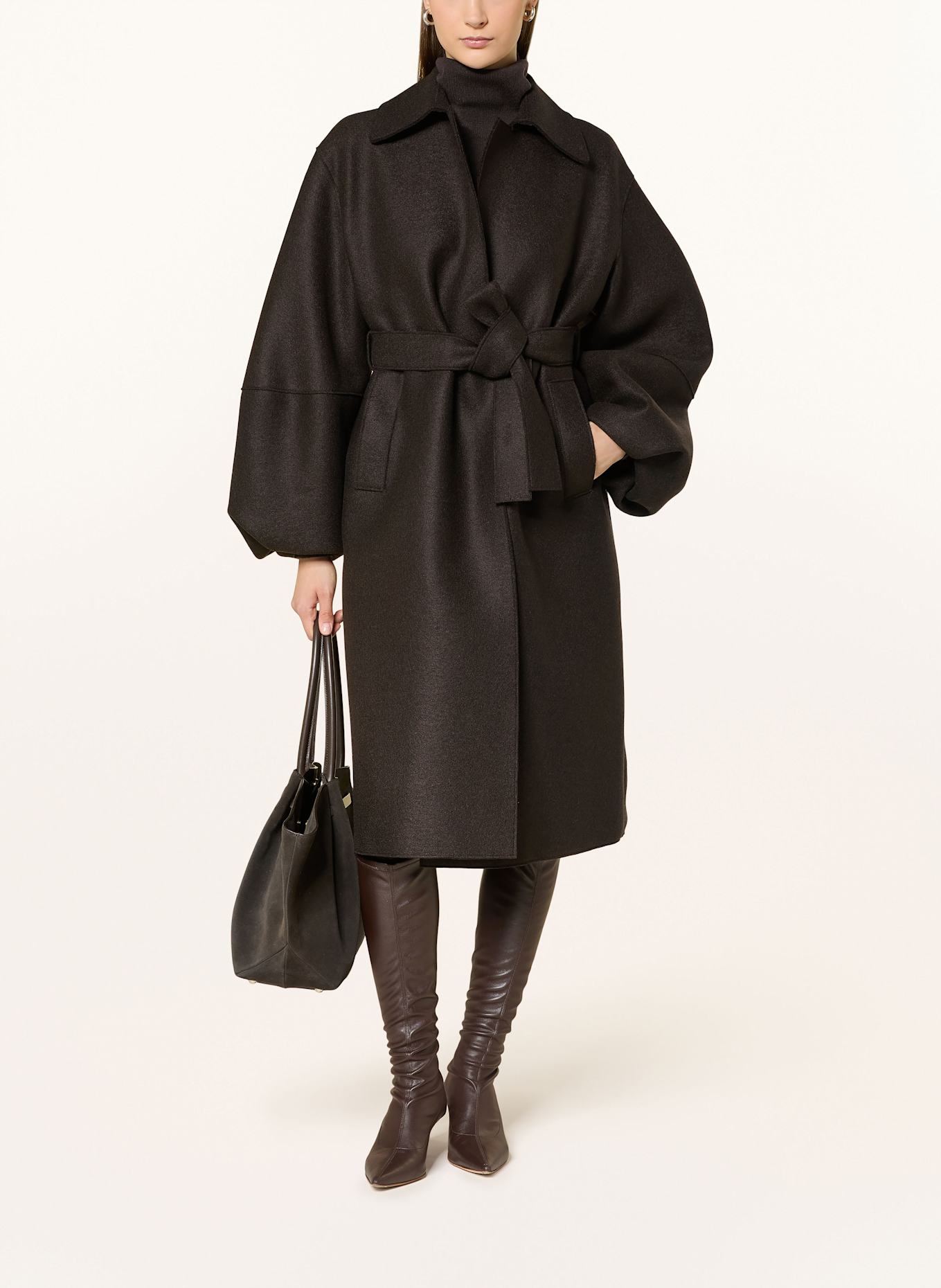 HARRIS WHARF LONDON Wollmantel: DUNKELBRAUN