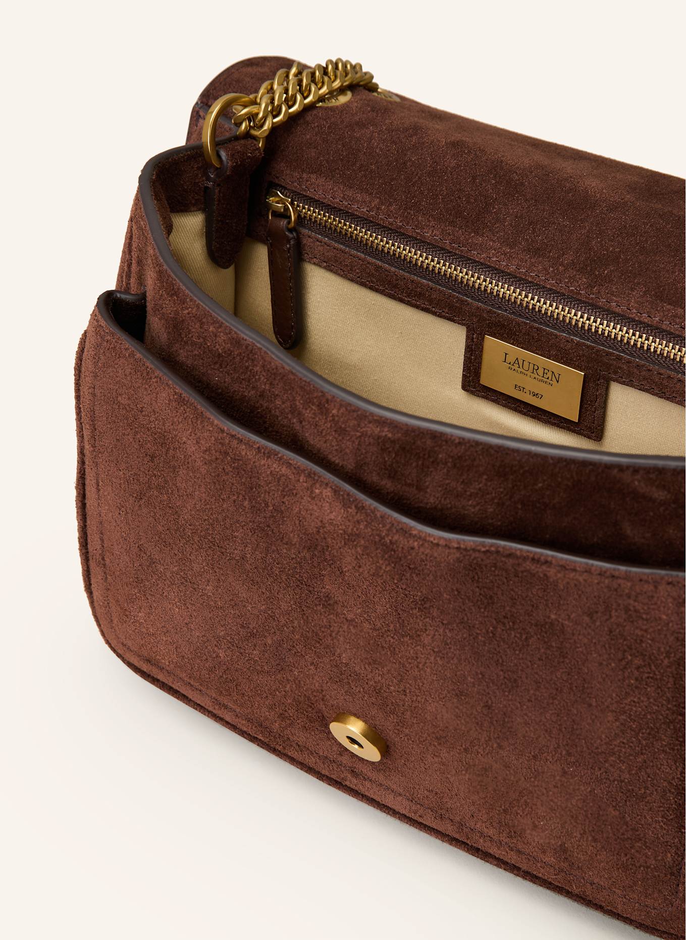 LAUREN RALPH LAUREN Umhängetasche BRADLEY MEDIUM: DUNKELBRAUN