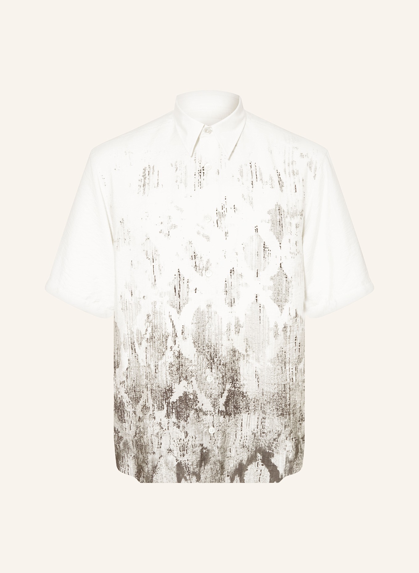 NN.07 Kurzarm-Hemd QUINSY Relaxed Fit: DUNKELGRAU / ECRU / GRAU