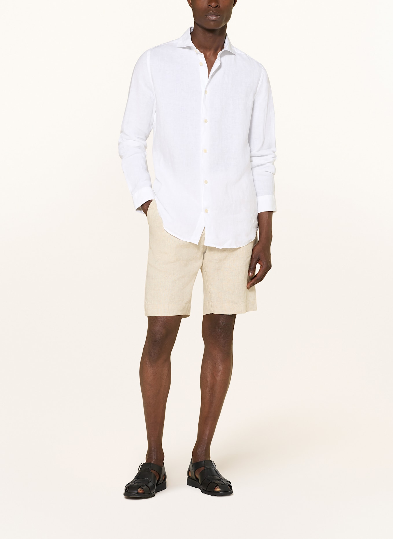 NN.07 Lněná košile ANDREW Regular Fit: BÍLÁ