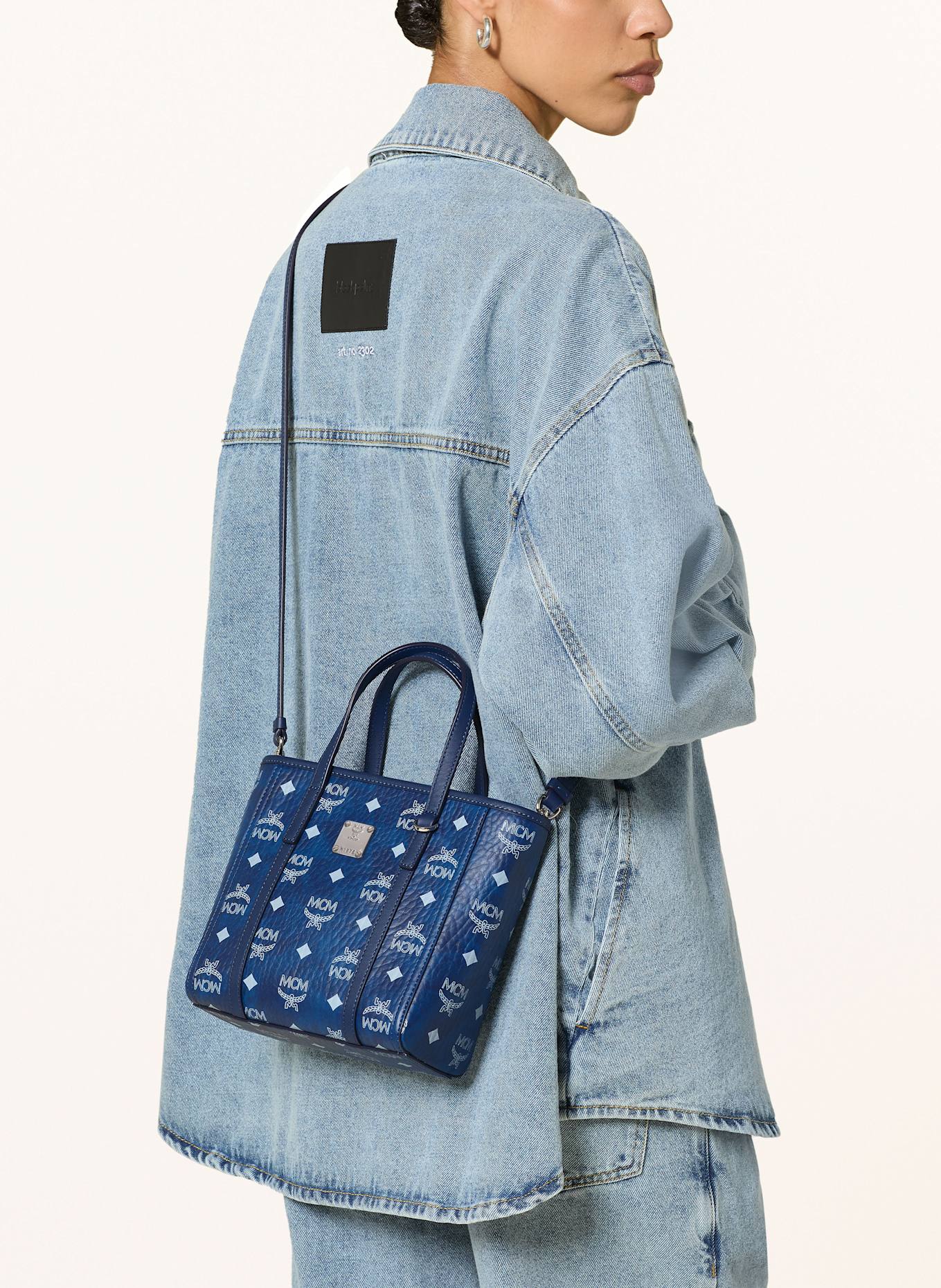 MCM Shopper TONI MINI: BLAU/ HELLBLAU