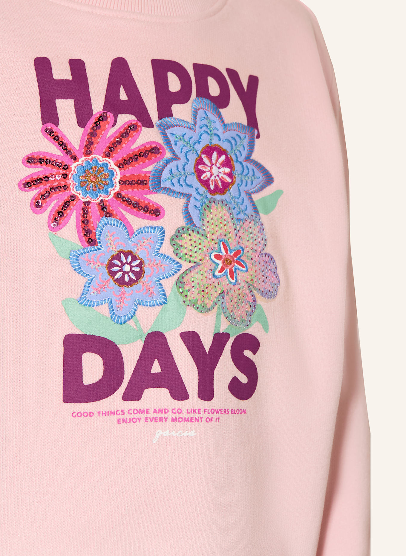 GARCIA Sweatshirt mit Pailletten: ROSA