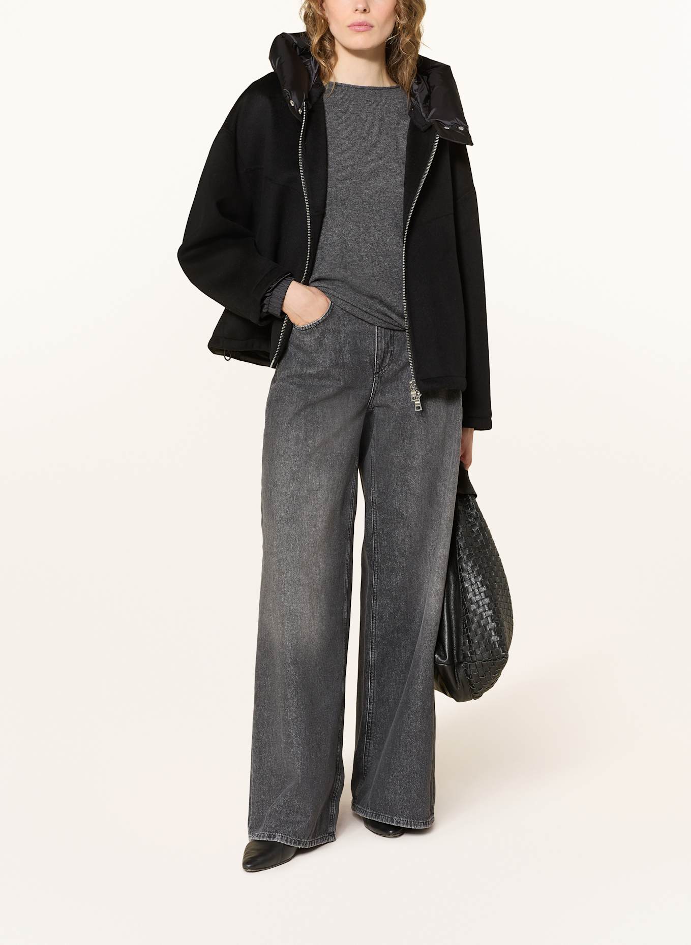 BLONDE No.8 Jacke JERRY im Materialmix: SCHWARZ