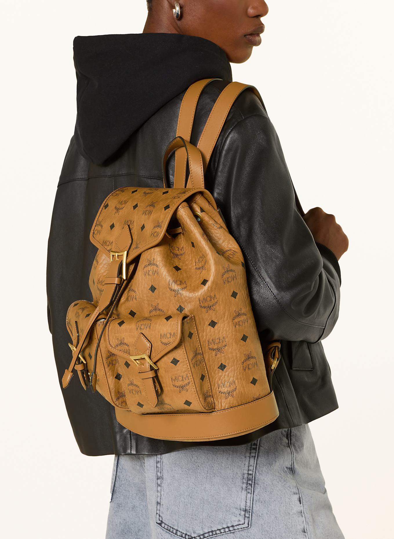 MCM Rucksack AREN SMALL: COGNAC