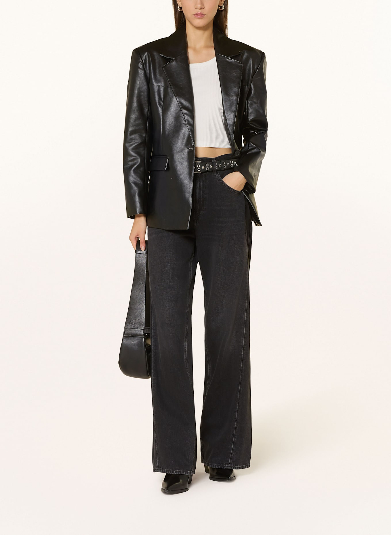 REPLAY Wide Leg Jeans NARJA: 098 BLACK