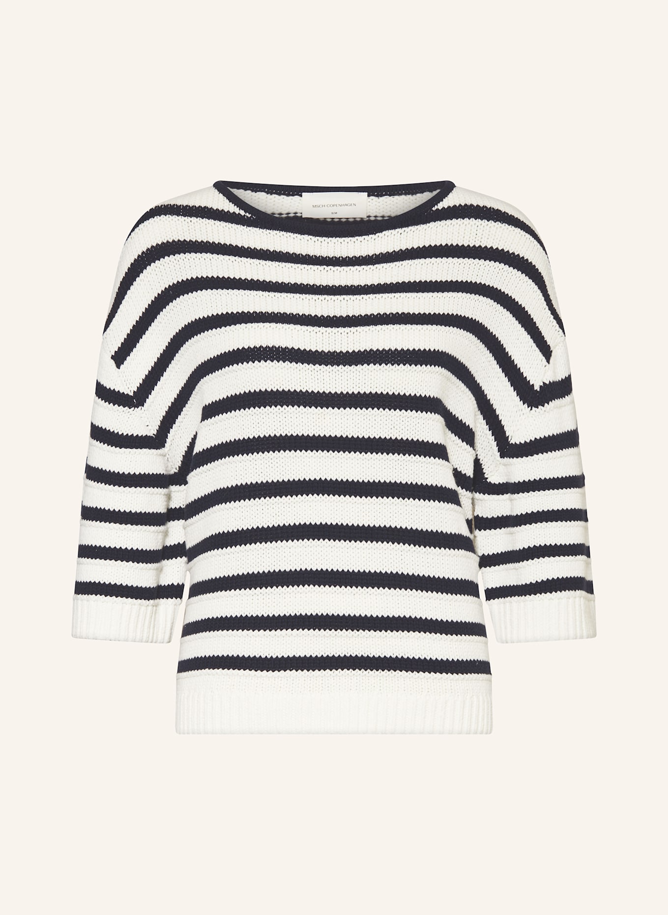 MSCH COPENHAGEN Strickjacke MSCHLEIKA JILLENA: WEISS / DUNKELBLAU